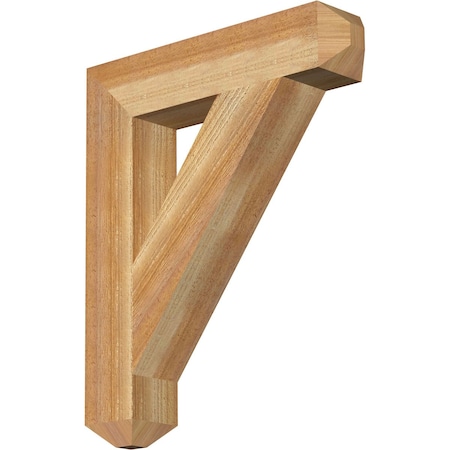 Ekena Millwork Traditional Craftsman Rough Sawn Bracket, Western Red Cedar, 4"W x 20"D x 24"H BKT04X20X24TRA04RWR